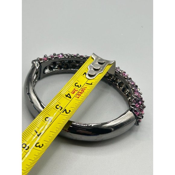 KJL Bangle Bracelet Hot Pink Fuchsia Crystals Clamper Bracelet Kenneth Jay Lane - Picture 9 of 9